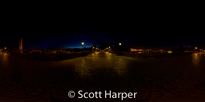 Pano of Outside of Prague Castle with view of Prague